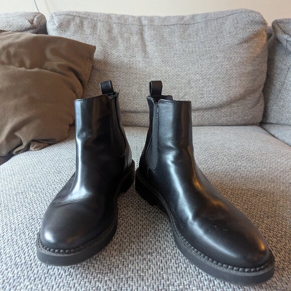 Black Vegan Leather Boots - Picture 1 of 4